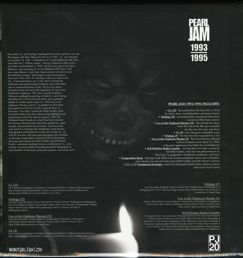Pearl Jam - Vs. / Vitalogy Collector's Edition Box Set - 3x